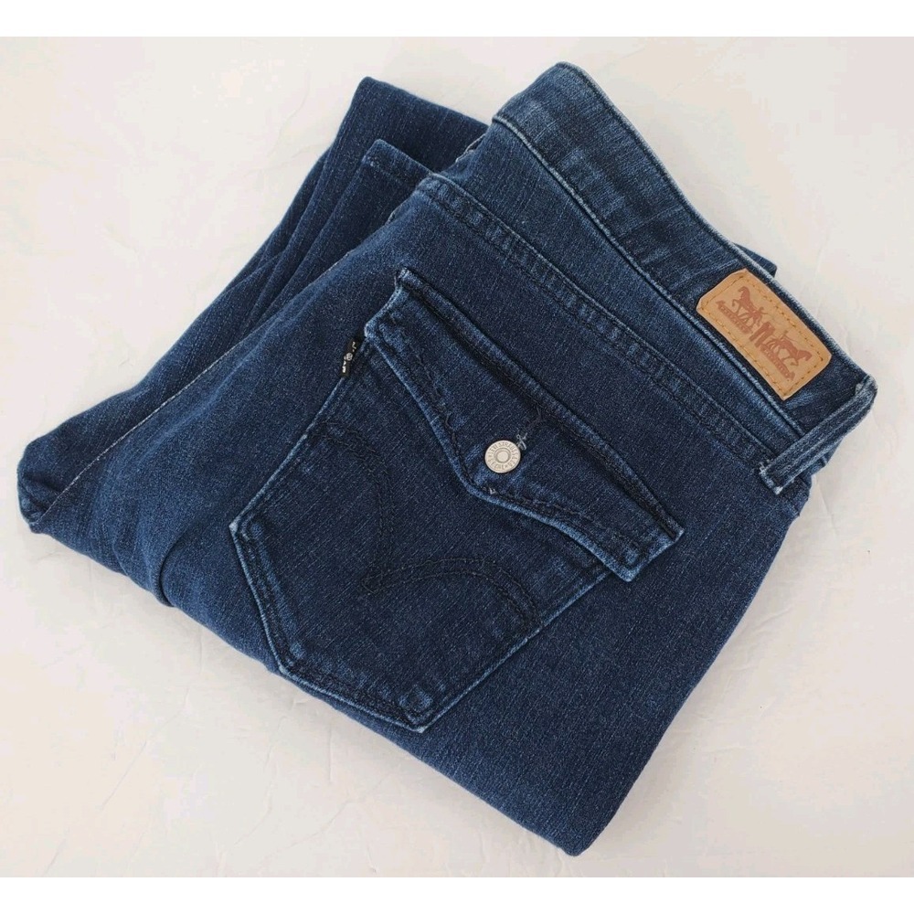 Levi's 525 Perfect Waist Straight Leg Jeans Black Label Flap Pockets Women's 14M